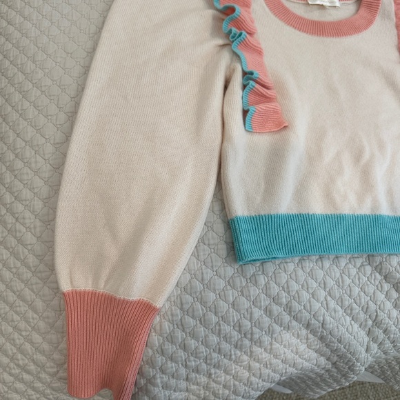 LoveShackFancy Greece Ruffle cashmere-Wool Sweater Medium - Picture 10 of 10